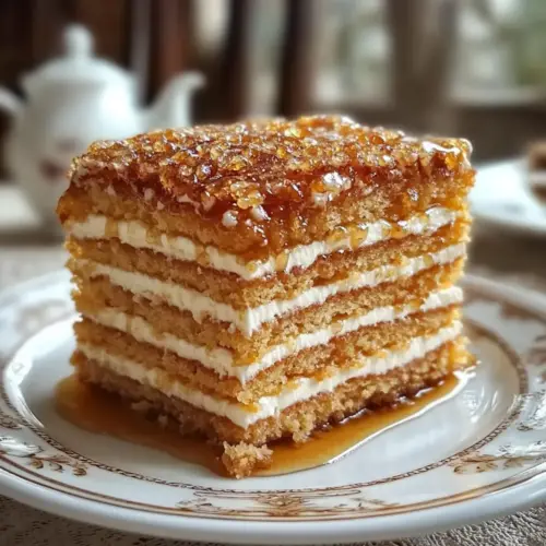 Traditional Medovik Honey Layer Cake