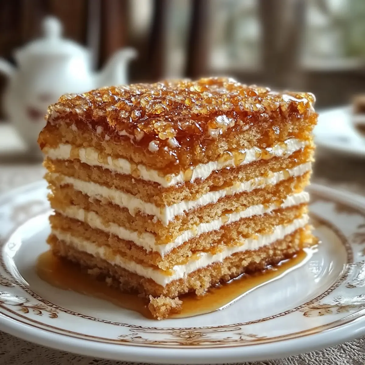 Traditional Medovik Honey Layer Cake
