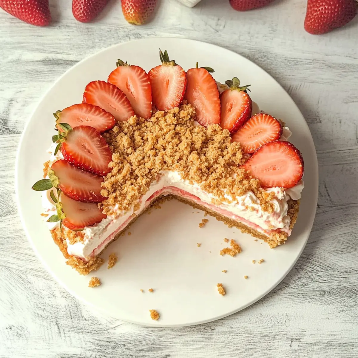 No Bake Strawberry Crunch Cheesecake
