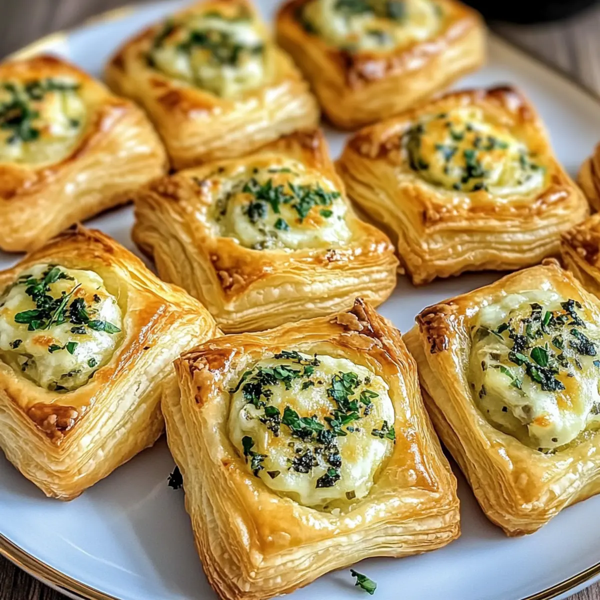 Herb and Cheese Stuffed Puff Pastry Bites