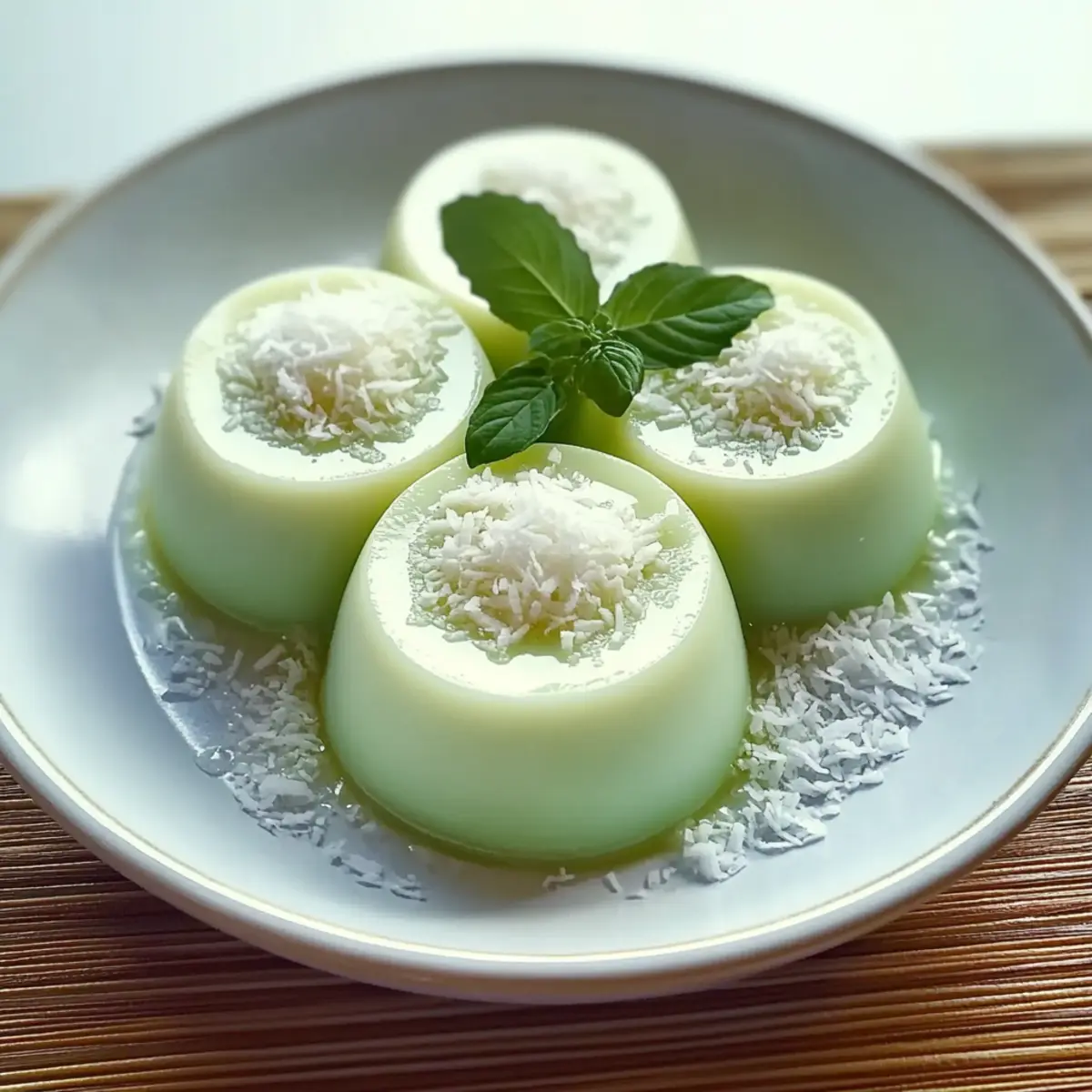 Creamy Pandan Coconut Panna Cotta
