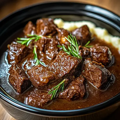 Slow Cooker Beef Tips and Gravy
