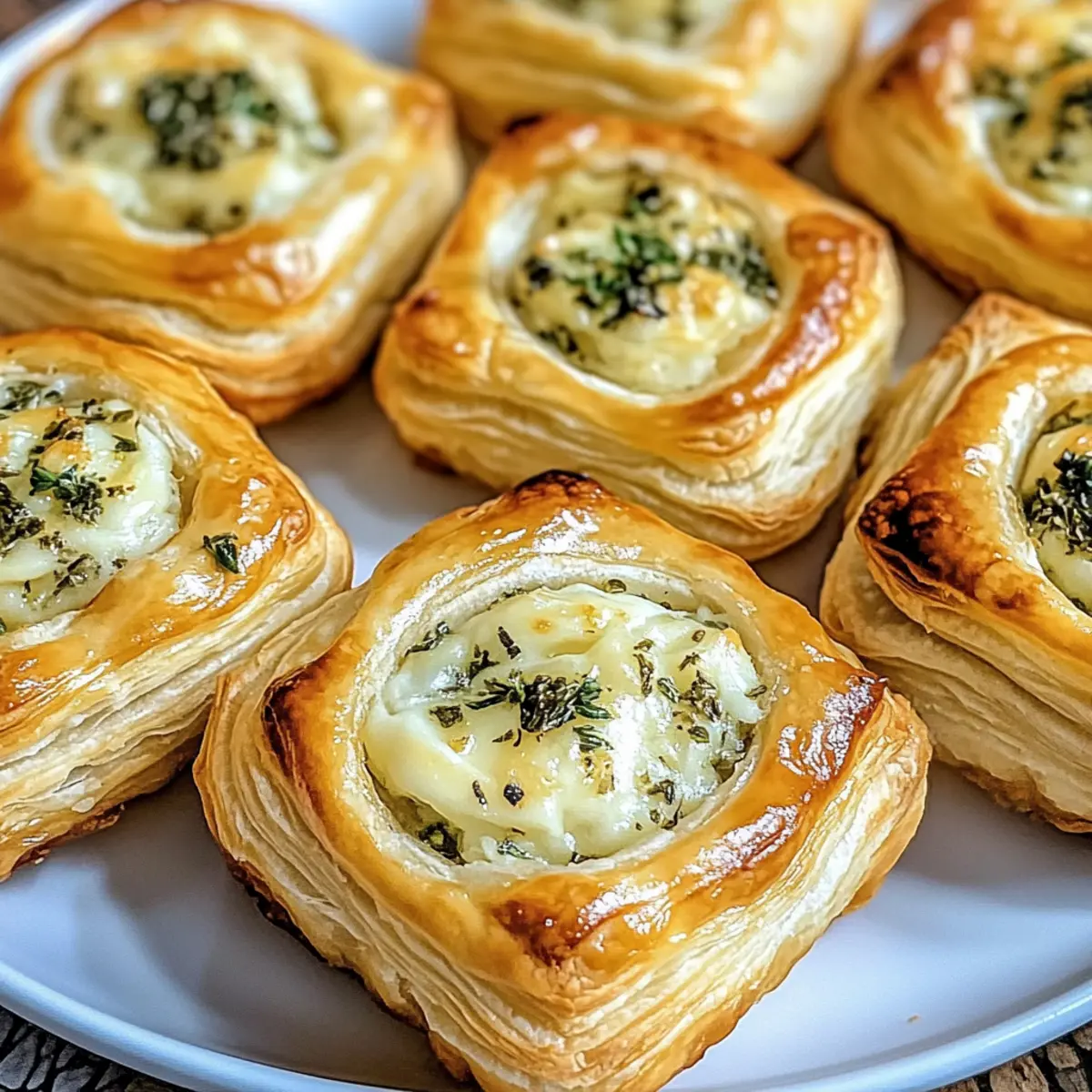Herb and Cheese Stuffed Puff Pastry Bites