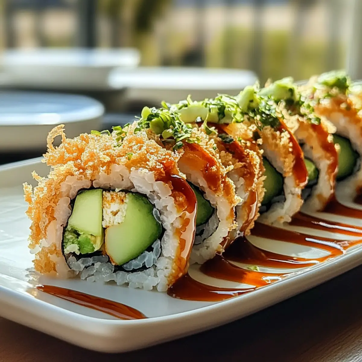 Homemade California Crunch Roll Sushi